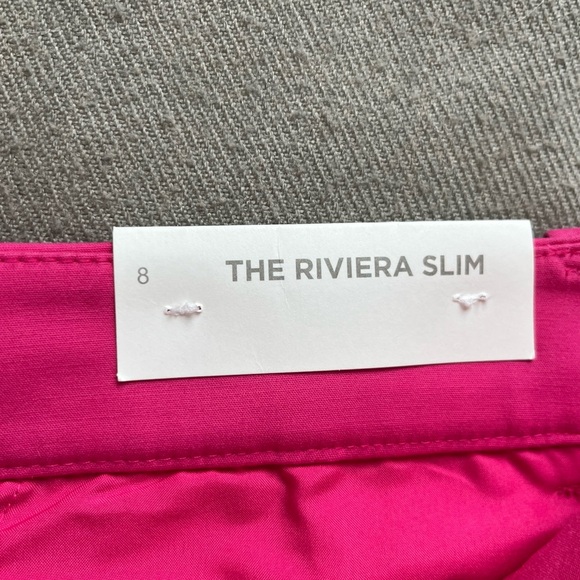 NWT LOFT Riviera Slim Hot Pink Cropped Pants Size 8 - Picture 3 of 8